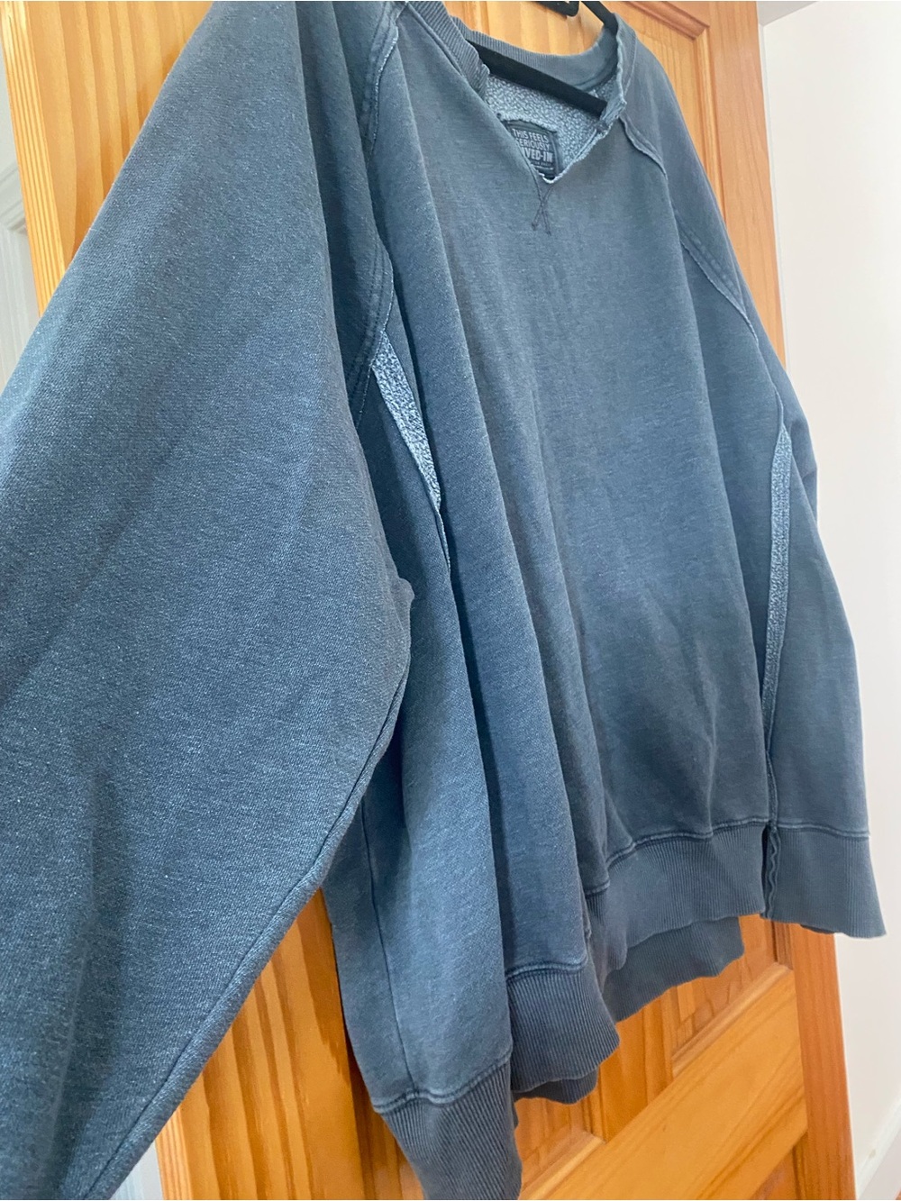 American Eagle Lived-In Oversized Raw Hem Sweatshirt XXL Charcoal Gray - Picture 4 of 11